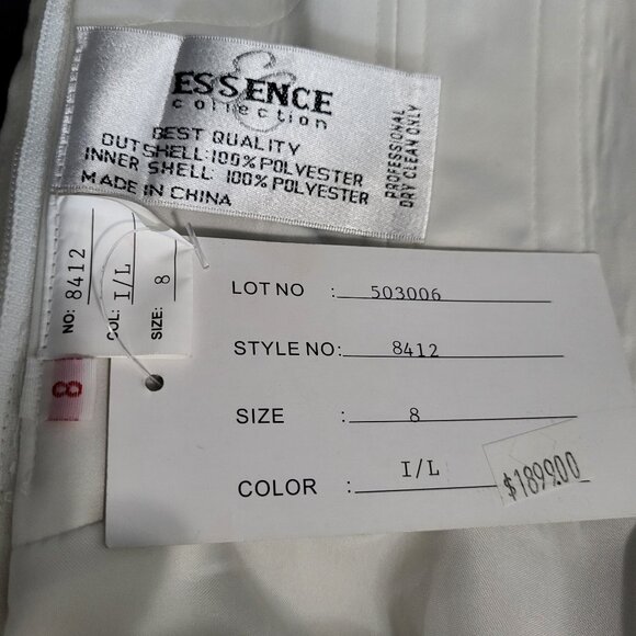 NWT~$1899~ESSENCE~SZ 4~IVORY STRAPLESS EMBELLISHED FIT & FLARE WEDDING DRESS - Picture 15 of 16